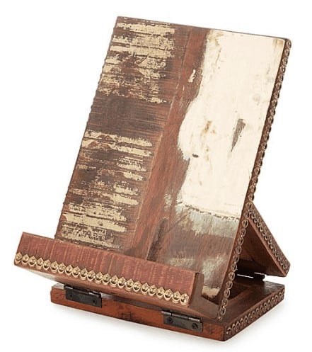 salvaged wood cookbook and tablet stand uncommon goods