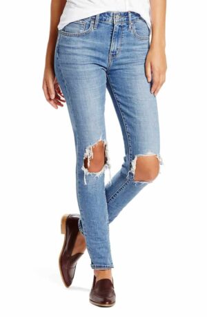 Levis Ripped High Waist Skinny Jeans