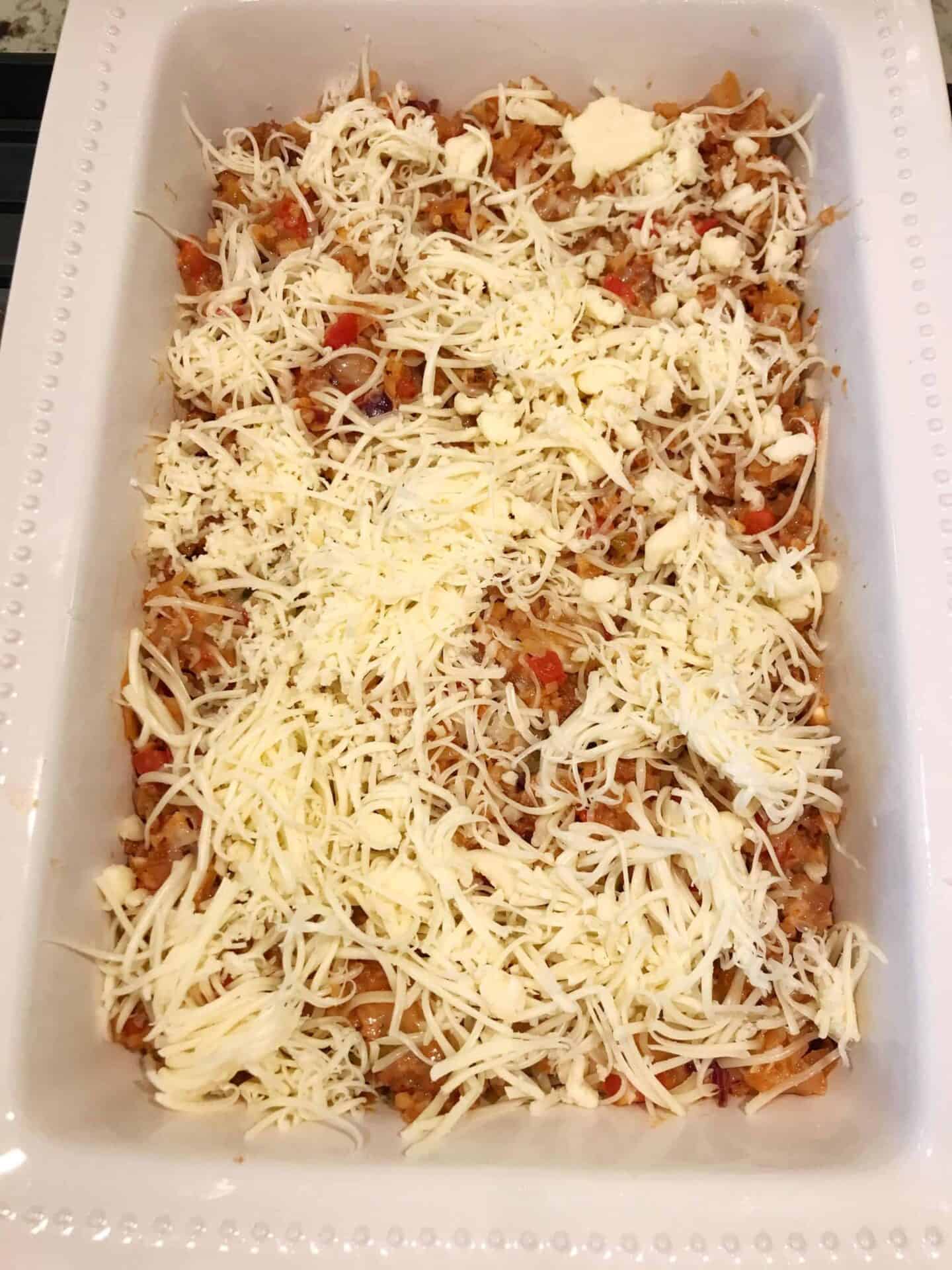 Low Carb Cheesy Beef and Vegetable Bake