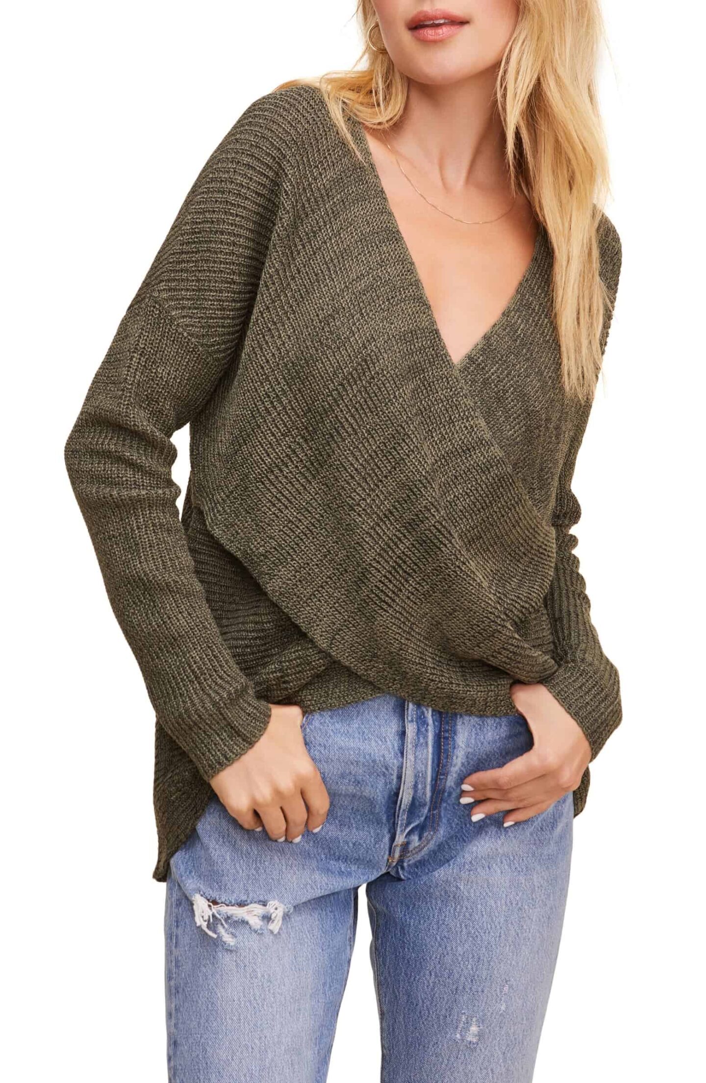front wrap sweater