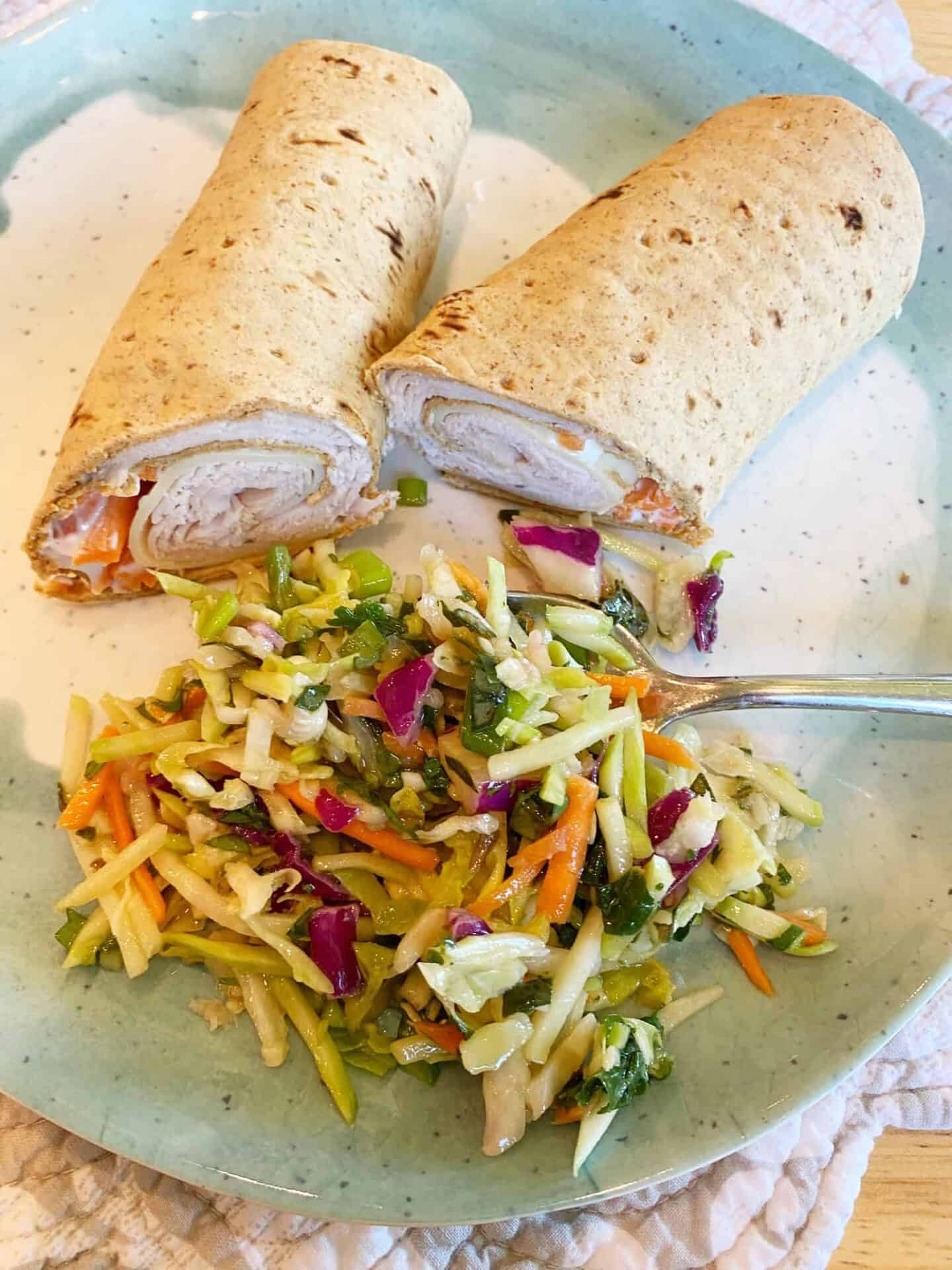 Flatout Wrap with Turkey and Tangy Herb Coleslaw