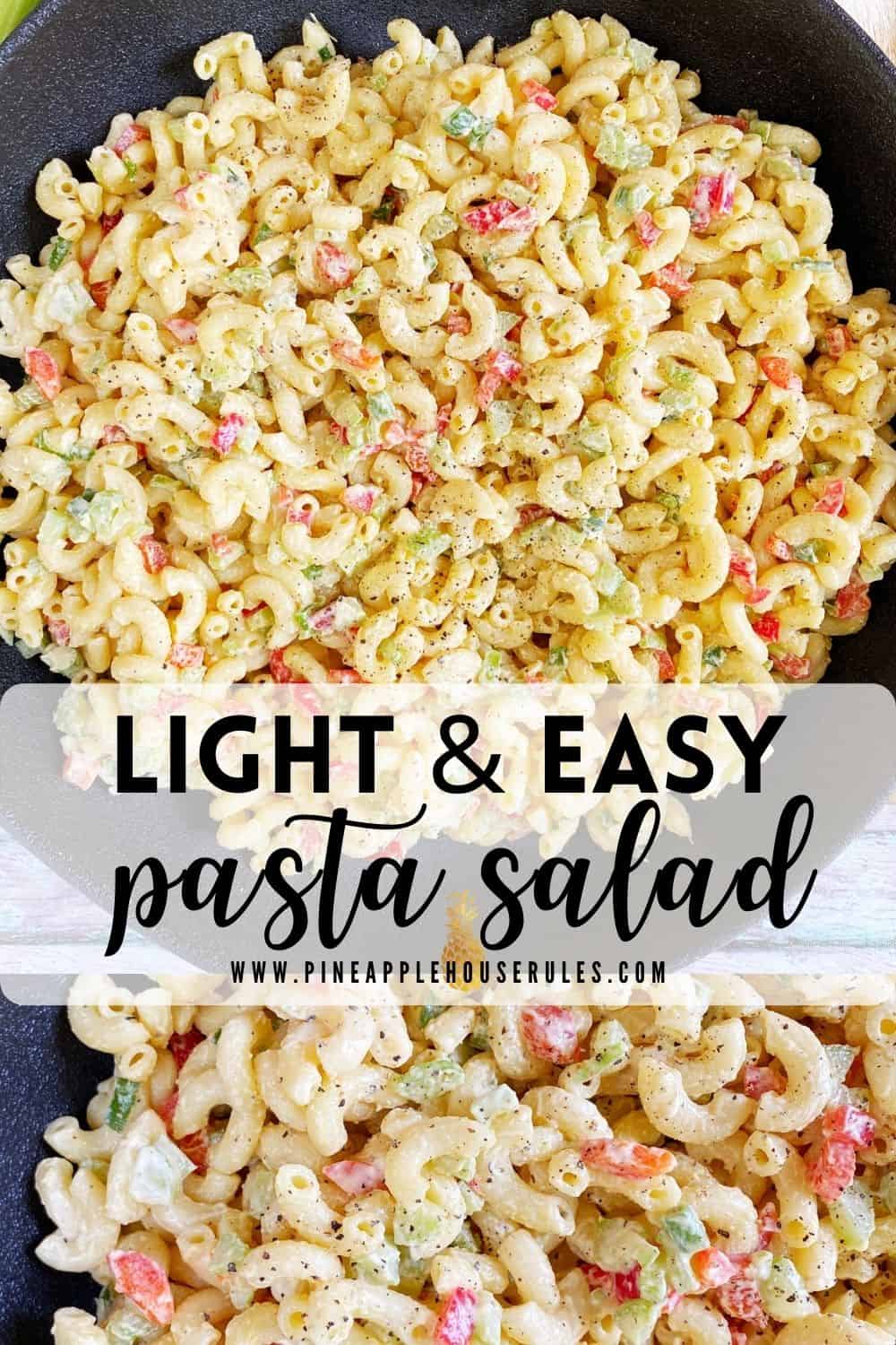 This Easy Pasta Salad is the perfect side dish for any pot luck or barbecue. With the perfect balance of mayonnaise and seasoning, it's delicious and light! The best part is it can be made ahead of time and stored in the fridge! Pasta Salad Recipes | Pasta Salad Recipes Cold | Pasta Salad Recipes with Mayo | Pasta Salads Cold | Pasta Salad Recipes Vegetarian | Barbecue Side Dishes | Easy Recipes for Beginners | Easy Recipes | Barbecue Recipes | Easy Recipes for Kids | Side Dishes | Side Dish