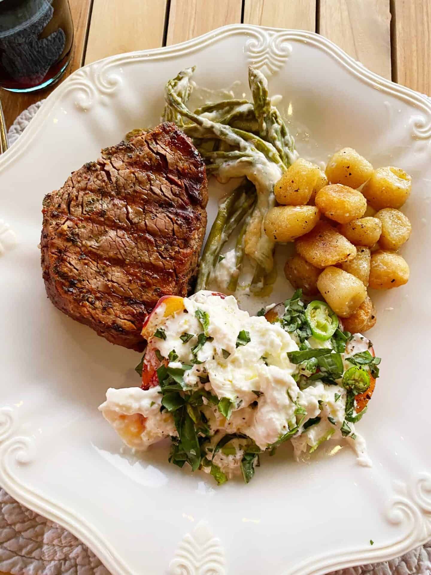 Filet-Mignon-Trader-Joes-Cauliflower-Gnocchi-and-Burrata-Salad-1