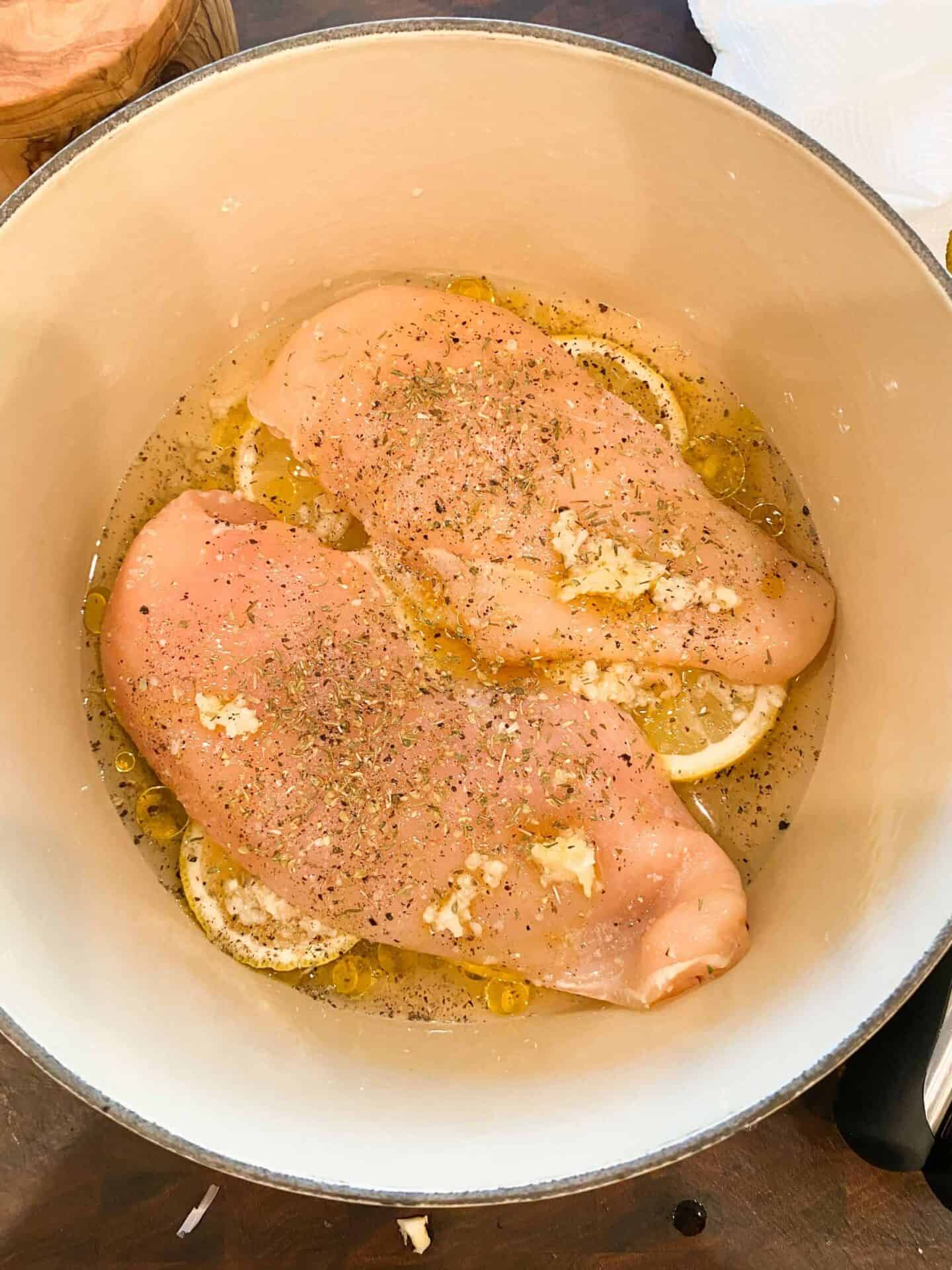 white-wine-on-seasoned-chicken-breasts-then-drizzle-with-olive-oil-and-dried-oregano-and-dried-thyme