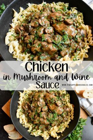 This simple Chicken in Mushroom and Wine Sauce is a delicious dinner that's ready in under 45 minutes, plus it's a One Pot Wonder! It's the perfect easy recipe for families. Chicken Recipes | Chicken Breast Recipes | Easy Recipes | Easy Recipes Dinner | Easy Dinner Recipes | Easy Meals | Easy Chicken Recipes | Easy Dinner | Easy Dinner Recipes for Family | Easy Dinner Recipes for Family with Kids | Easy Dinner Recipes Healthy | Easy Dinners for Two | Easy Dinner Ideas | Chicken Dinner Recipes