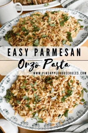 This Easy Parmesan Orzo Pasta is the perfect side dish to pair with all kinds of main dishes. It's a side that's easy to make and delicious!Easy Side Dishes | Easy Sides | Easy Side Dishes for Dinner | Easy Sides for Dinner | Easy Side Dishes for Potluck | Easy Recipes | Easy Recipes Dinner | Orzo Recipes | Orzo Side Dish | Orzo Pasta | Orzo Pasta Recipes | Orzo Pasta Recipes Side Dishes | Easy Sides for Chicken | Easy Sides for Steak Dinner | Easy Sides for a Crowd | Pasta Recipes | Orzo