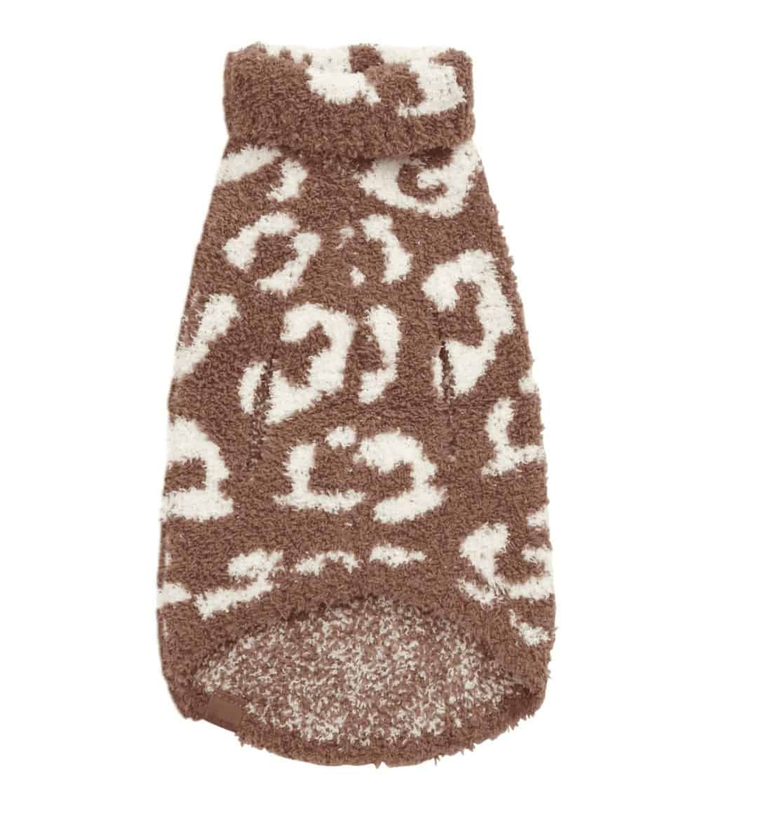barefoot dreams leopard dog sweater