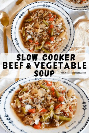This Slow Cooker Beef and Vegetable Soup is the perfect easy dinner recipe that's comforting, delicious, and healthy. Each serving comes in at only 200 calories! Slow Cooker Recipes | Slow Cooker Soup | Slow Cooker Soup Recipes | Soup Recipes | Soup Recipes Healthy | Soups and Stews | Soup Ideas | Soup with Ground Beef | Soups in a Crock Pot | Low Carb Dinner | Low Carb Recipes | Low Carb Meals | Crockpot Recipes | Crockpot Meals | Crockpot | Stuffed Cabbage Soup | Healthy Soup Recipes | Easy