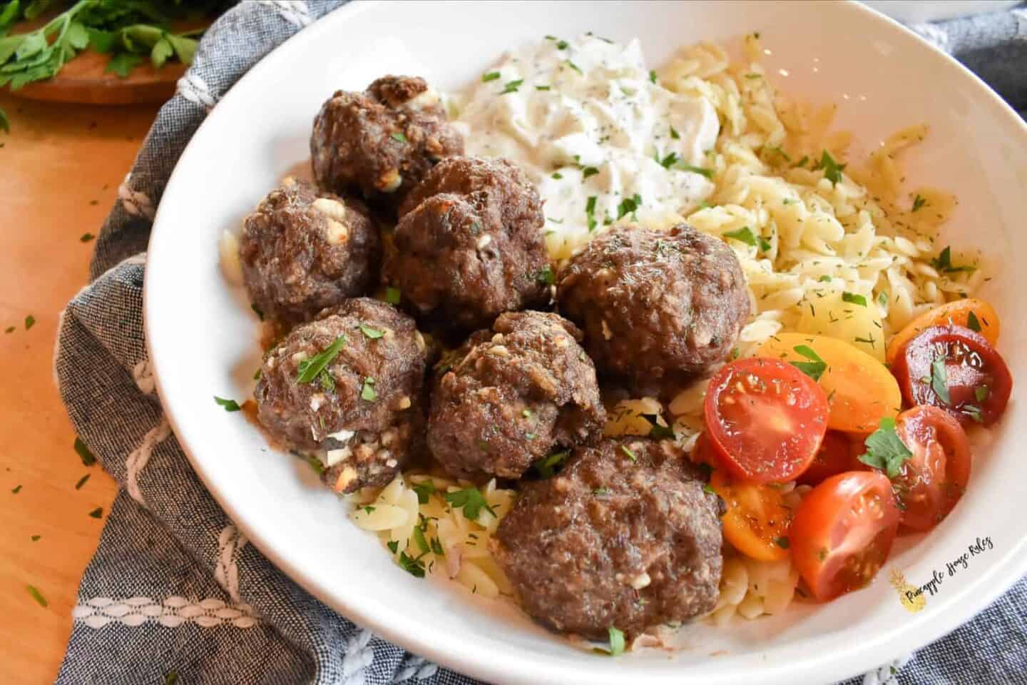 Greek Meatballs dinner