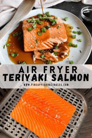This Air Fryer Teriyaki Salmon is such a simple recipe. Just marinate the salmon for an hour, then bake in the air fryer for about 10 minutes! Air Fryer Recipes | Air Fryer Salmon | Air Fryer Recipes Healthy | Air Fryer Recipes Easy | Air Fryer Recipes Easy Dinner | Air Fryer Recipes Healthy Dinners | Air Fryer Recipes Healthy Low Carb | Salmon Recipes | Salmon Recipes Baked | Low Carb Recipes | Low Carb Recipes Easy | Easy Dinner Recipes | Easy Dinner Recipes Healthy | Lunch Recipes