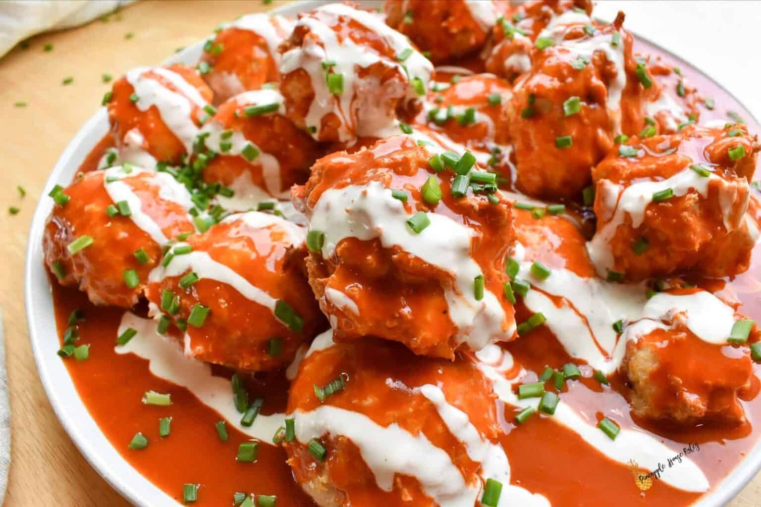 Air Fryer Buffalo Chicken Meatballs
