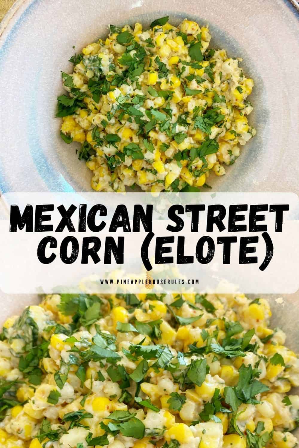 Mexican Street Corn or "elote" is a beautiful blend of sweet corn, zippy spice, and a cool dash of lime juice. It makes for a perfect, easy Mexican side dish! You only need 5 ingredients to make this easy recipe! Mexican Street Corn | Elote | Mexican Street Corn Salad | Mexican Street Corn Dip | Mexican Street Corn Recipe | Mexican Street Corn Recipe Easy | Mexican Food Recipes | Elote Recipe | Elote Corn Recipe | Elote Recipe | Mexican Side Dishes | Mexican Side Dishes Easy | Easy Side Dish