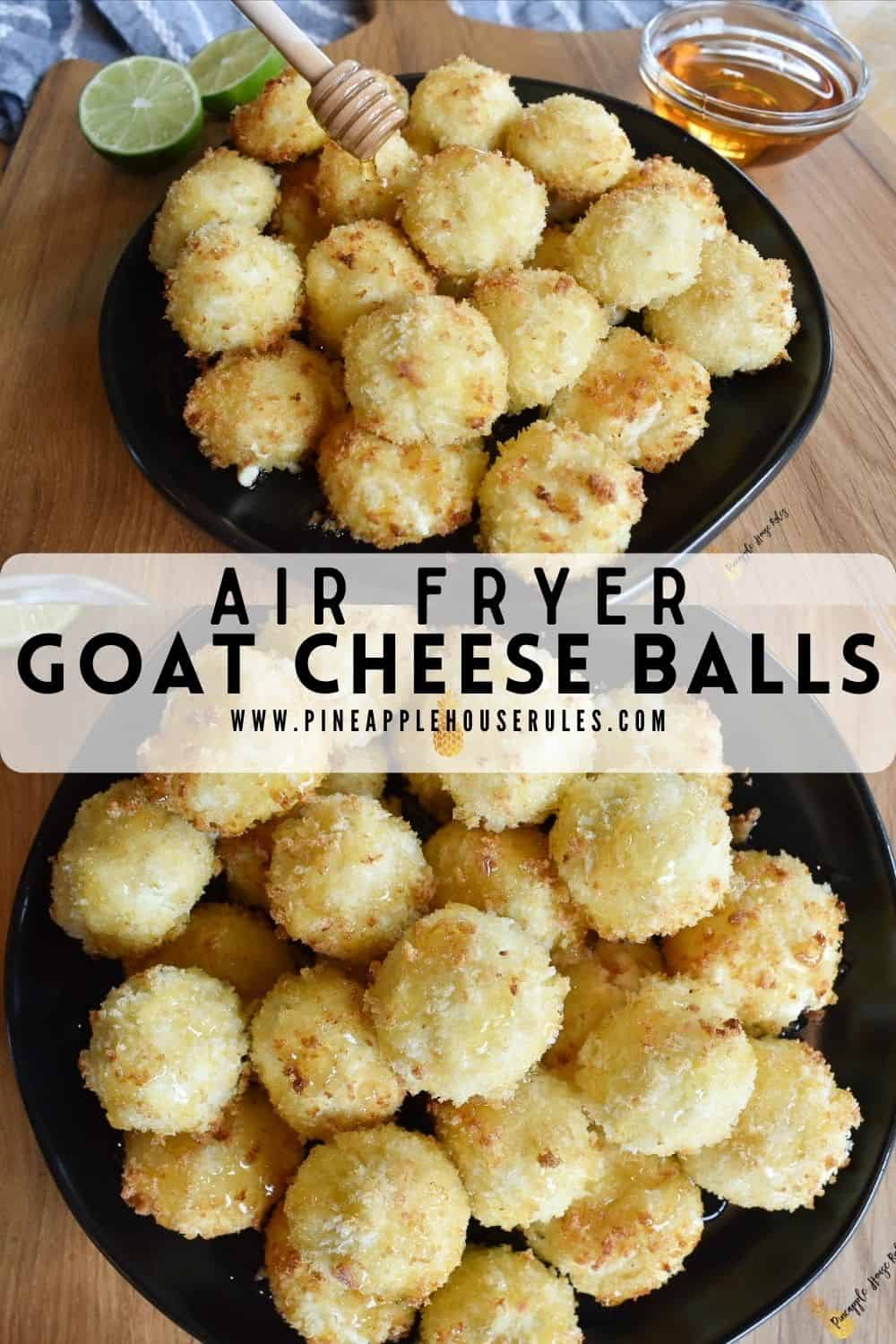 These Air Fryer Goat Cheese Balls are the perfect finger food appetizer for any occasion! Just make the cheese mixture, chill, then air fry. Air Fryer Goat Cheese Balls | Air Fryer Recipes | Air Fryer Recipes Healthy | Air Fryer Appetizers | Appetizer Recipes | Appetizers | Appetizres for Party | Appetizer Snacks | Appetizers Easy Finger Food | Appetizers Easy | Appetizer Bites | Fried Goat Cheese | Party Food | Party Snacks | Girls Night | Finger Foods | Finger Food Appetizers | Finger Food
