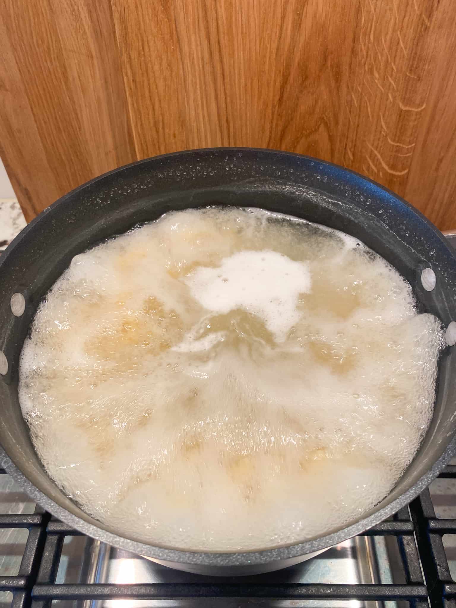 boil pasta in heavily salted water until al dente