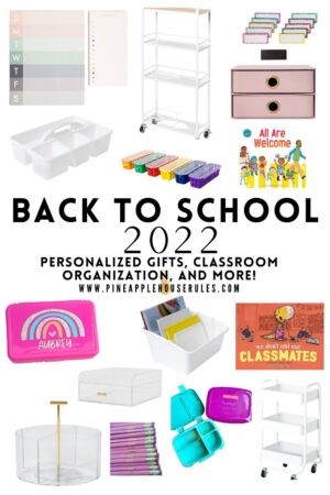 This Back to School 2022 post is all about personalized gifts, classroom organization, and fun finds for kids of all ages! Back to School | Back to School Teacher Gifts | Classroom Organization | Back to School Gifts for Students | Classroom Setup | Classroom | Classroom Library | Gifts for Teachers | Kids School Organization | Personalized Gifts | Personalized Gifts for Kids | Gifts for Kids | Personalized Gifts for Kids Boys | Teacher Gifts | Back to School Gift Ideas | Gift Ideas for Kids