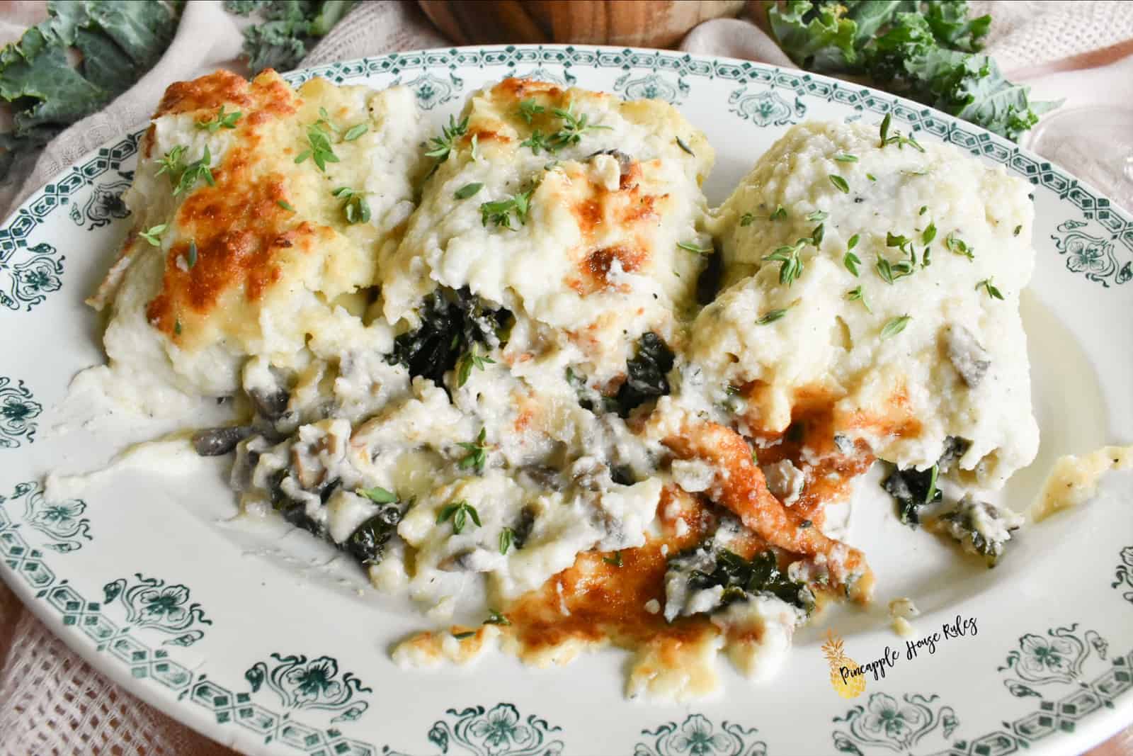 Kale and Mushroom Lasagna Roll Ups recipe