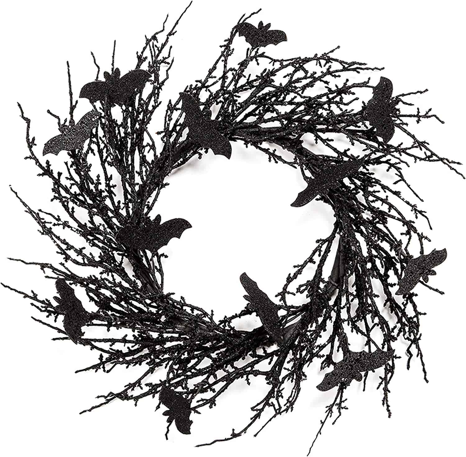 black bat halloween wreath