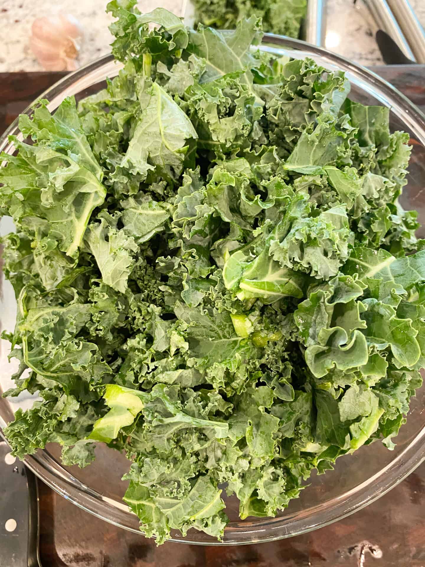 chopped kale greens