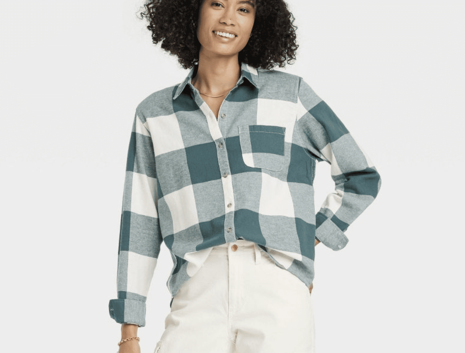 womens relaxed flannel t shirt