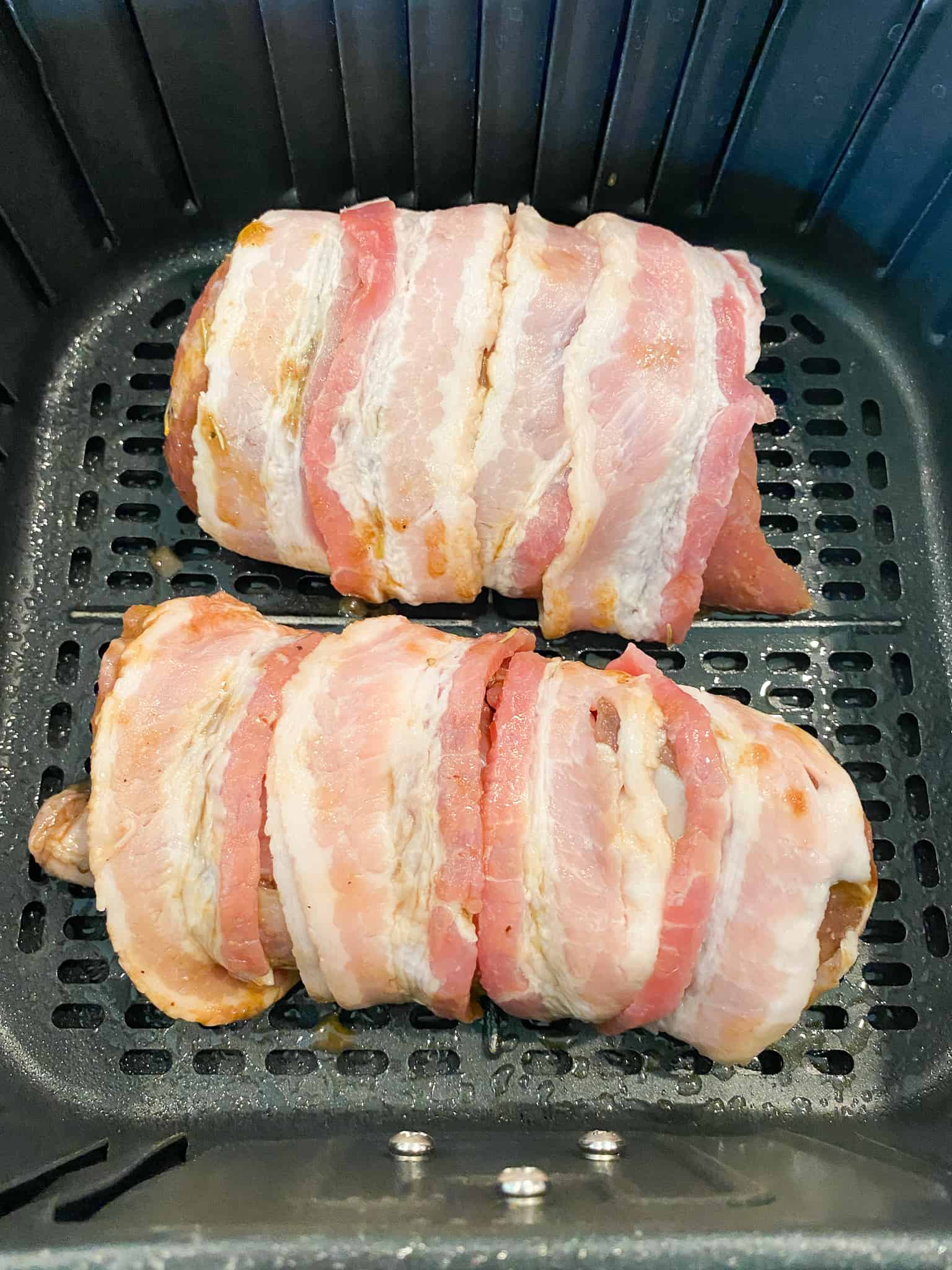 wrap pork tenderloin in bacon slices