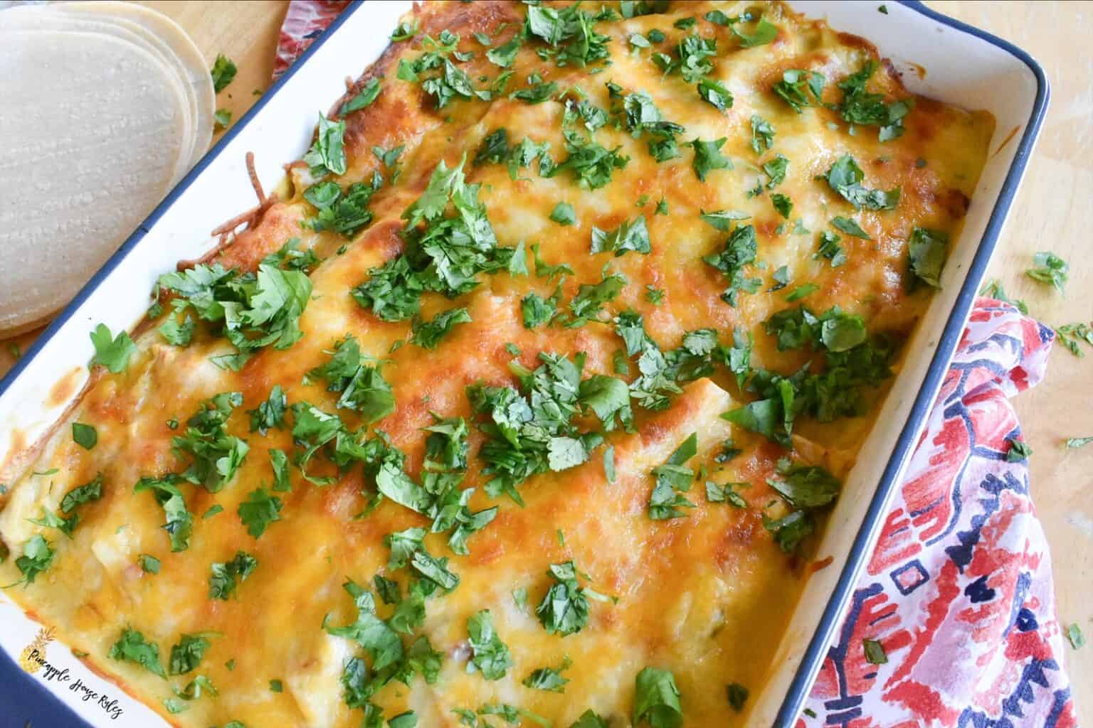 Creamy Green Chile Chicken Enchiladas