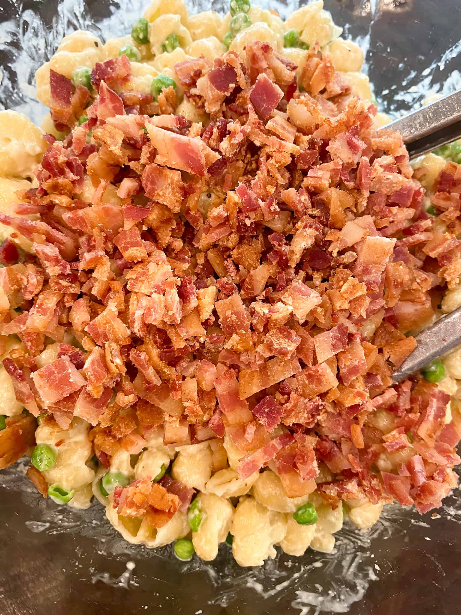 add cooked chopped bacon